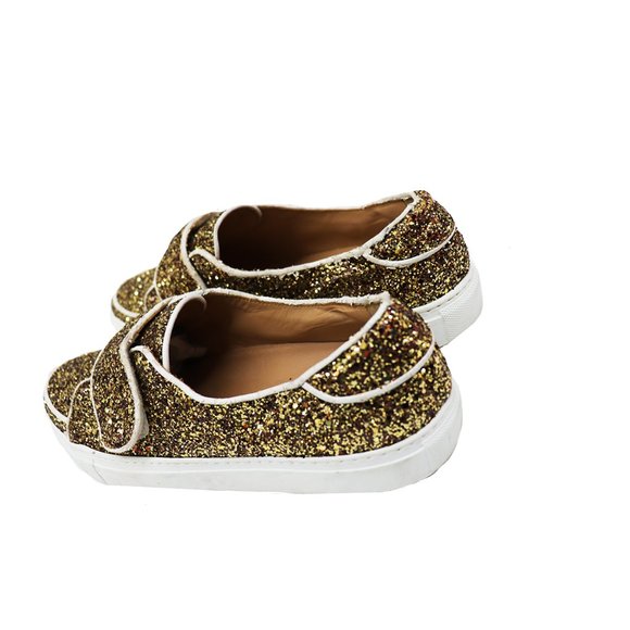 L'AUTRE CHOSE Women's Velcro Strap GOLD Glitter Sneakers Eur 41 US 11 - Picture 5 of 7